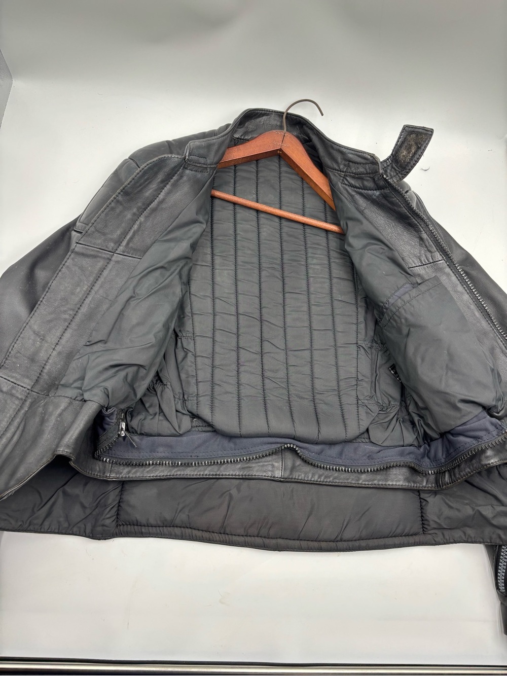 Hein Gericke Vintage Black Leather Motorcycle Mens Jacket - with liner SZ 40 - Picture 7 of 15